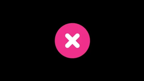 Generic Error Cancel Symbol in Black and Pink Circle Background Stock-Footage 341917819