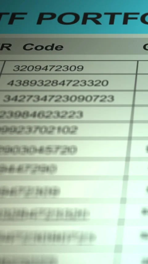 A Generic ETF  Portfolio on SpreadSheet - Vertical Stock Footage 328205556