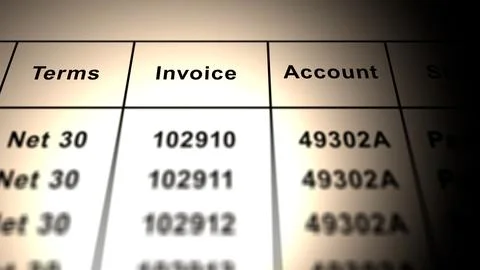 Generic Expense AP Invoice Account for Overdue Client in Corporation 10 Stock Photos