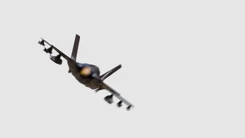 Generic Fighter Jet Fly Through with Alpha Channel Stock Footage 340778123