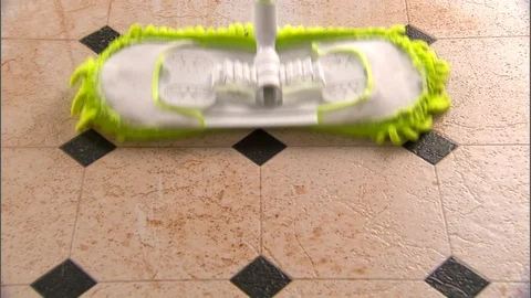 Generic floor cleaner mops and cleans laminate flooring Video stock 123849322