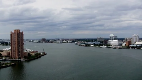 Generic florida harbor beach apartments condos near cruise port in Miami Stock Footage 123726169