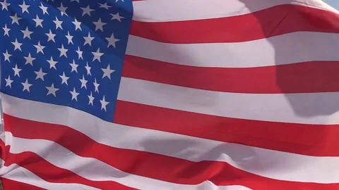 Generic fluttering american flag (half-speed) Video stock 81373713