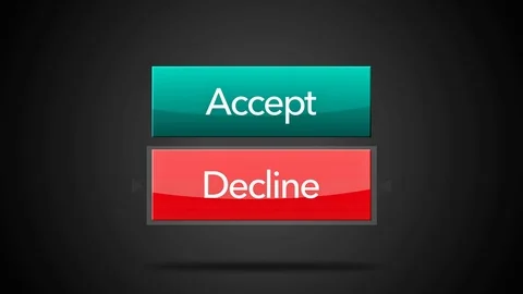 Generic Friend Request or Financial Interface - Decline highlighted Stock Footage 71159332