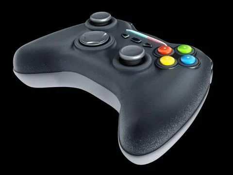 Generic game controller isolated on black background. 3D illustration Gene... Stock Photos