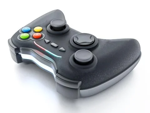 Generic game controller isolated on white background. 3D illustration Illustrazione stock