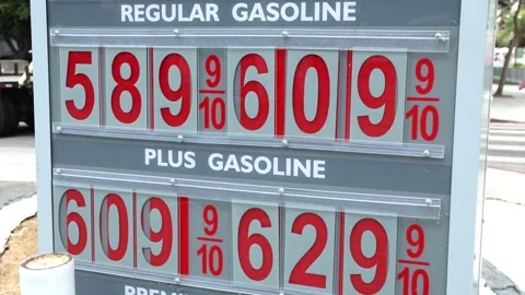 Generic Gas Station Sign With High Prices Stock Footage 337143353