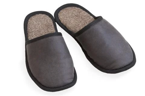Generic grey slippers Stock Photos