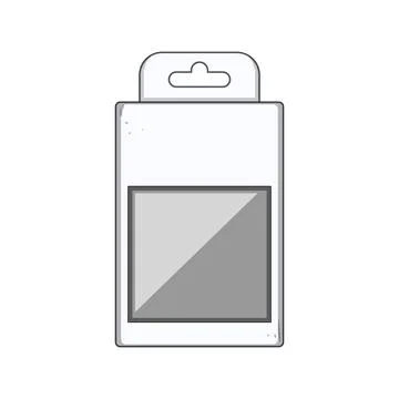 Generic hanging retail box product packaging template Stock Illustration