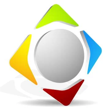 Generic icon with 4-way arrows. Editable vector graphics. Stock Illustration