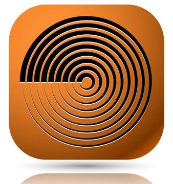Generic icon with cyclic, circular concentric lines symbol Stock Illustration