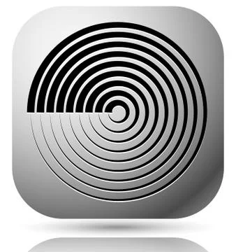 Generic icon with cyclic, circular concentric lines symbol Illustrazione stock