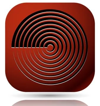 Generic icon with cyclic, circular concentric lines symbol Stock Illustration