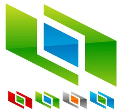 Generic icon, logotype shape for connection, linkage, structural concepts Stock Illustration