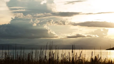 Generic Lake Sunset Scene 4k Time Lapse Footage Stock Footage 108345147