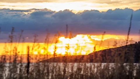 Generic Lake Sunset Scene 4k Time Lapse Footage Stock Footage 108345343