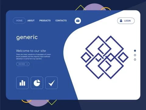 Generic Landing page website template design Free Stock Illustration