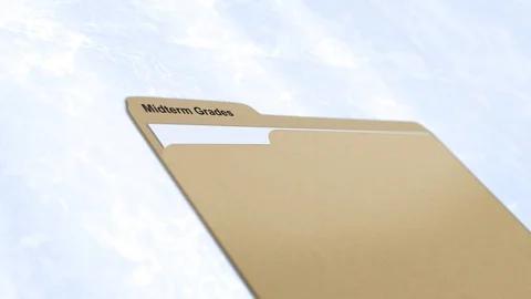 Generic Manila folder series - Midterm Grades for a Class Stock Footage 98839384