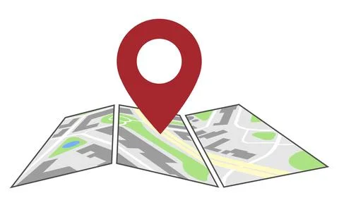 Generic map with location marker symbol Stock-Illustration