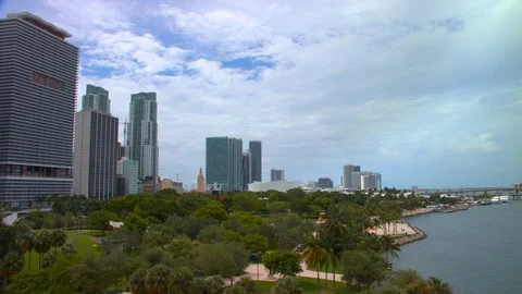 Generic Miami FL Landscape View Over Bayfront Park Stock Footage 102159952