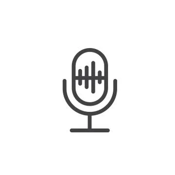 Generic Microphone Symbol showing audio / AI voice recognition software 스톡 일러스트