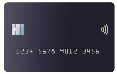 A generic mock credit or debit card is seen isolated on a white background. Stock Illustration