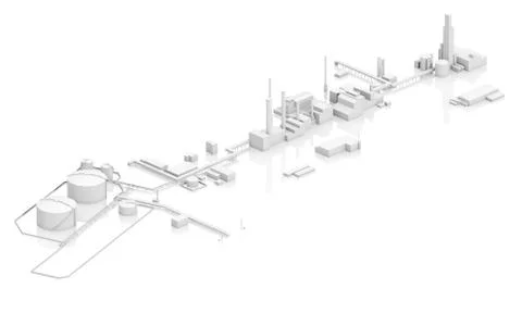 Generic modern industrial facility 3d Illustrazione stock