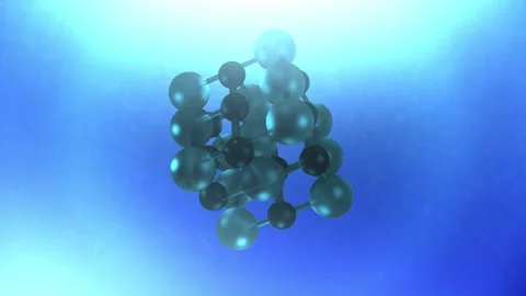 Generic Molecular Structure in Blue Microscopic World Stock Footage 341674036
