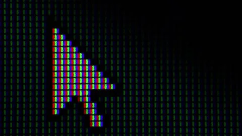 Generic mouse cursor pointer arrow on IPS LCD screen pixels texture. Stock Footage 291882328