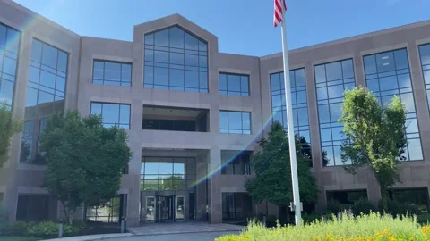 Generic office building daytime establishing shot Stock Footage 164054887