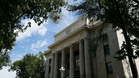 A generic old county courthouse Stock Footage 94193856