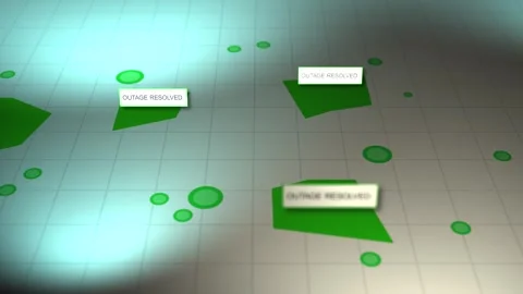 A Generic Outage Map from a Windstorm - Severe Outages Vídeo Stock 330979555