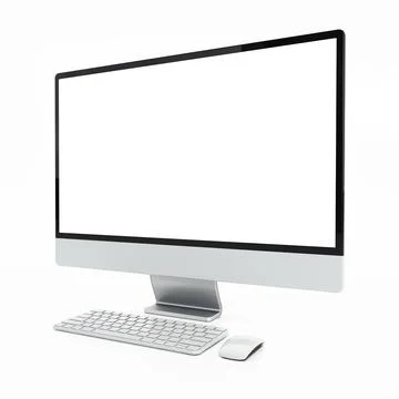 Generic personal computer isolated on white background. 3D illustration Stock Illustration
