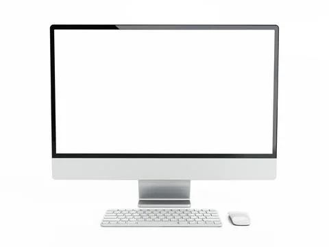 Generic personal computer isolated on white background. 3D illustration Stock Illustration