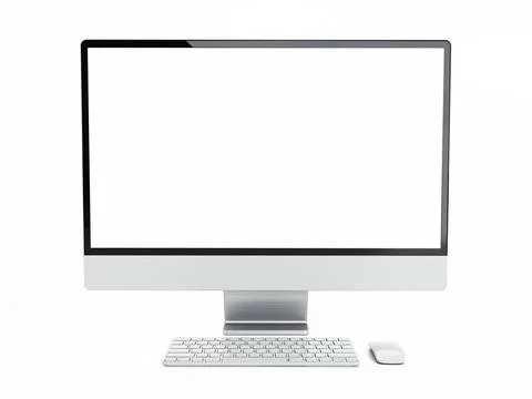 Generic personal computer isolated on white background. 3D illustration Ge... 写真素材