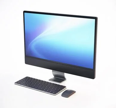 Generic personal computer isolated on white background. 3D illustration Ge... 写真素材