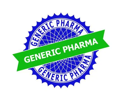 GENERIC PHARMA Bicolor Clean Rosette Template for Seals Stock Illustration