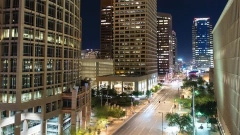 Generic Phoenix AZ Inner City Night Timelapse Stock Footage 99218992