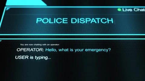 A Generic Police Dispatch Hotline Chat Support Stock Footage 333602123