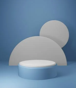 Generic product display presentation. One blue cylinder pedestal podium Stock Illustration