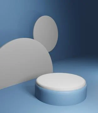 Generic product display presentation. One blue cylinder pedestal podium Stock Illustration