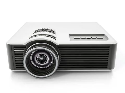 Generic projector isolated on white background. 3D illustration Stock Illustration