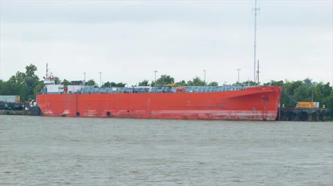 Generic Red Chemical Tanker Cargo Ship Video stock 61106953