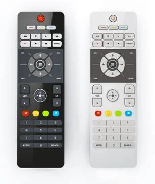 Generic remote controller isolated on white background. 3D illustration Illustrazione stock