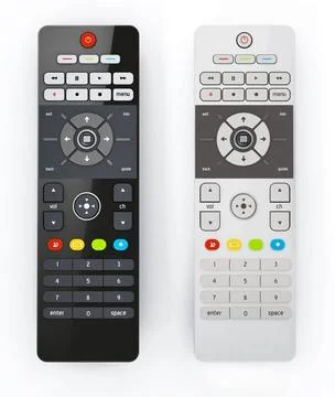 Generic remote controller isolated on white background. 3D illustration Ge... Stock Photos