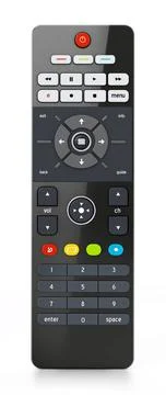 Generic remote controller isolated on white background. 3D illustration Ge... Stock Photos