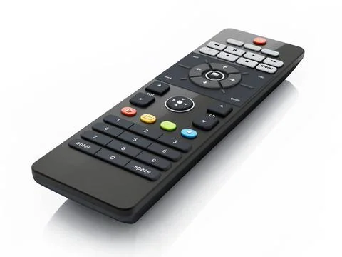 Generic remote controller isolated on white background. 3D illustration Ge... Stock Photos
