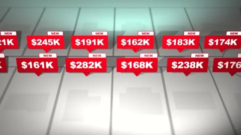 A Generic Residential Real Estate Interface Animation - Hot Housing Market Stock Footage 318676235