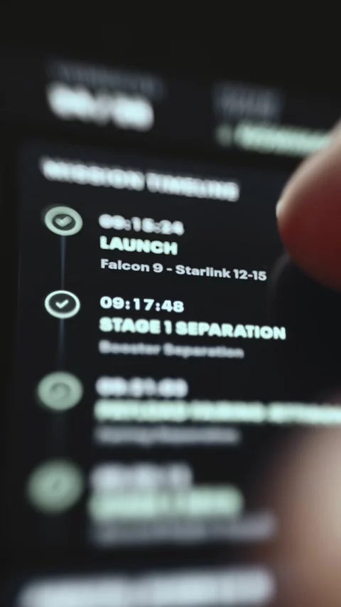 Generic Rocket Launch Stages Timeline Display Stock Footage 340556029