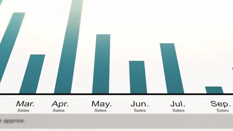 Generic Sales Graph for Corporate or Business Accounting Software Vídeo Stock 347604934